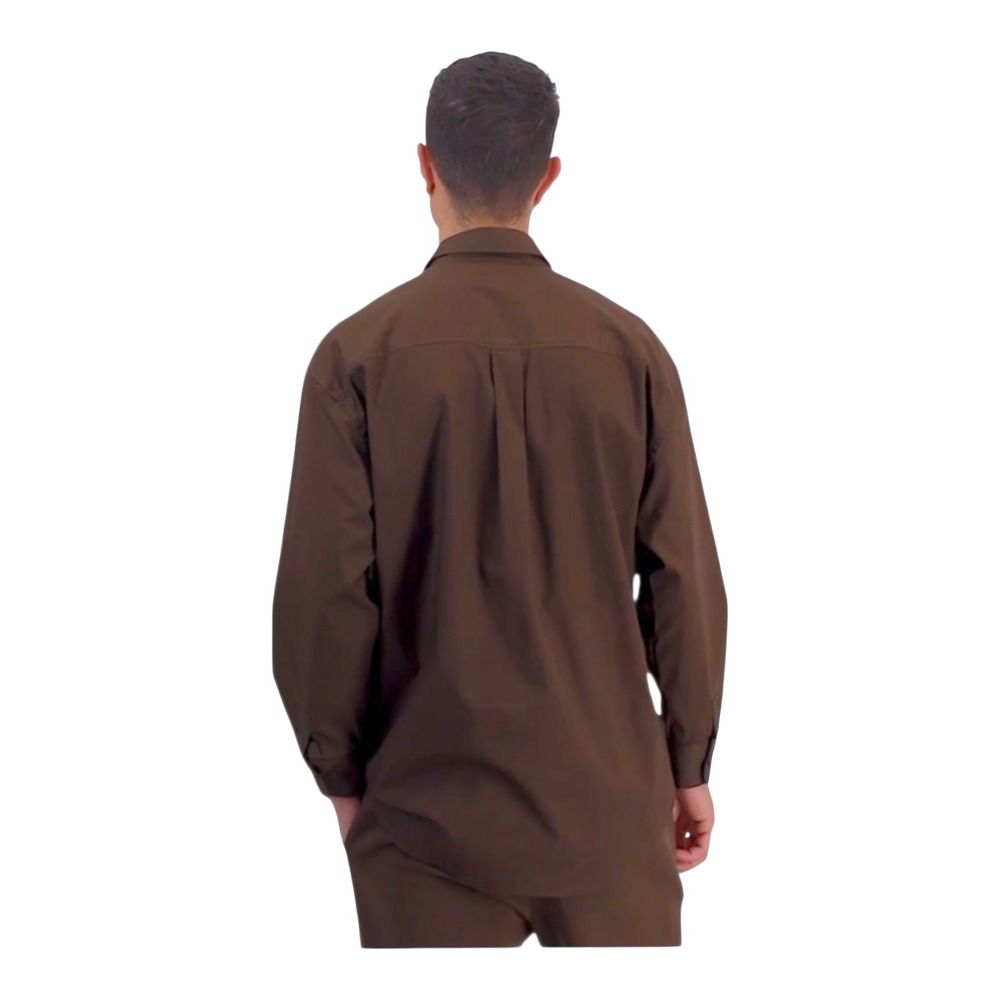 Mode of One Men's Long-Sleeve Button-Front Utility Shirt Dark Walnut Size Medium - Picture 2 of 3